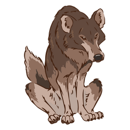 Animal lobo sentado Diseño PNG