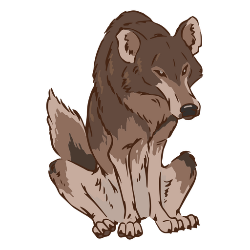 Animal lobo sentado Desenho PNG