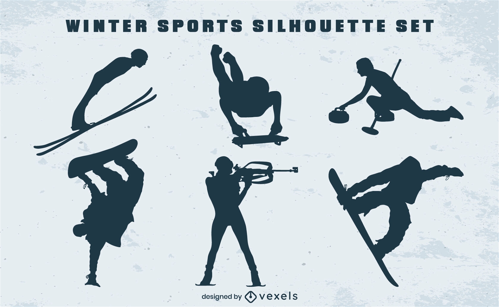 Conjunto de silhueta de esportes de inverno