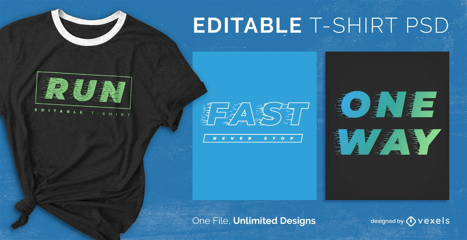 Movement effect scalable t-shirt psd