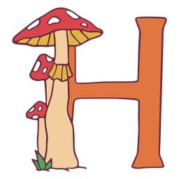 Alfabeto h do curso da cor dos fungos Desenho PNG Transparent PNG