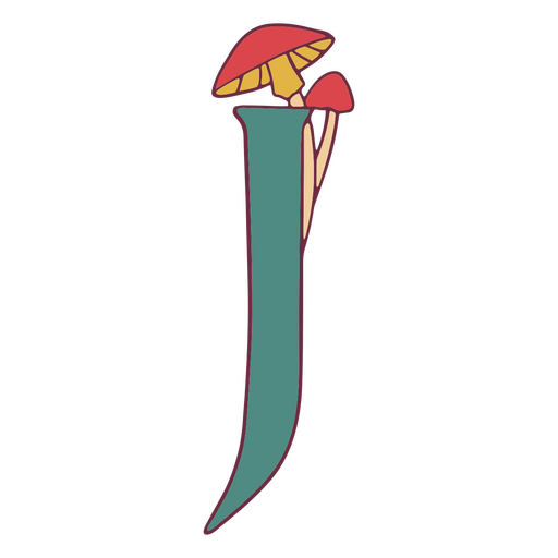 Alfabeto de traço de cor de fungos j Desenho PNG