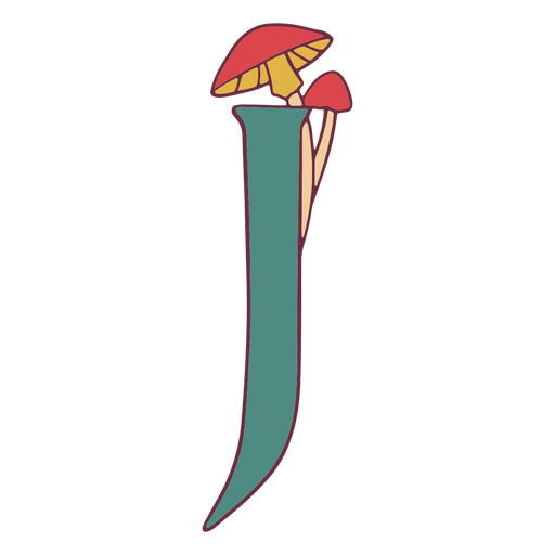 Fungi color stroke alphabet j PNG Design