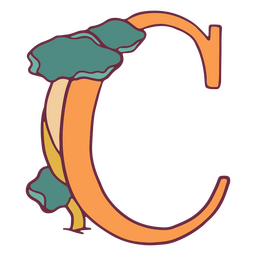 Pilz-Farbstrich-Alphabet c PNG-Design