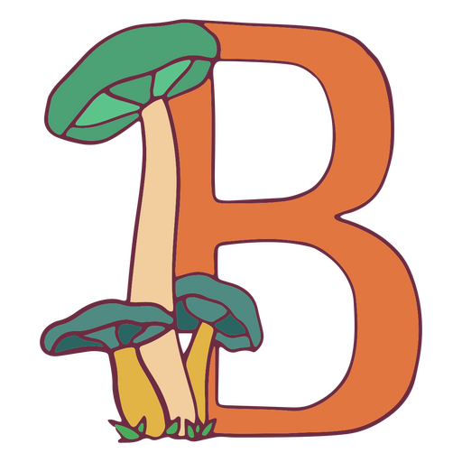 Fungi color stroke alphabet b