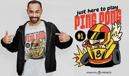 Cartoon go cart driver t-shirt design