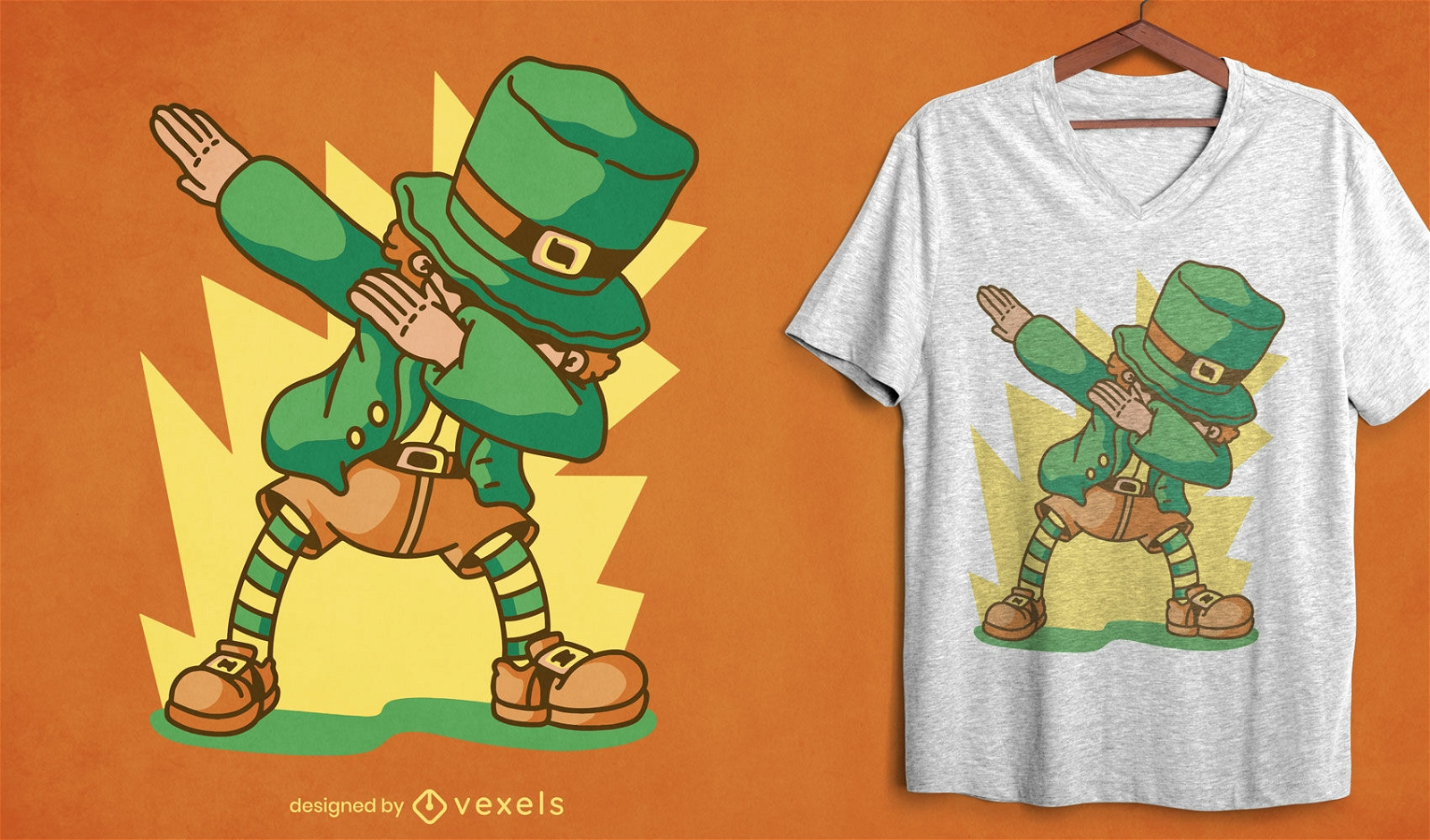 St patricks leprechaun dabbing t-shirt design