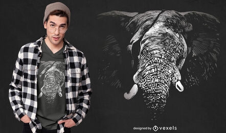 Elefant mit Augenklappen-T-Shirt-Design