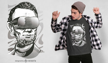 Man with virtual reality glasses t-shirt design
