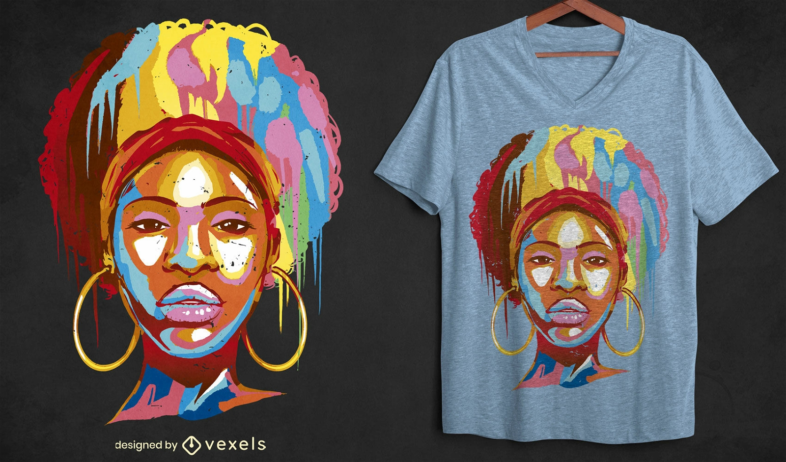 Diseño de camiseta de mujer afroamericana