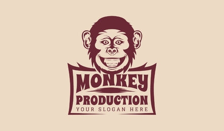 Design de modelo de logotipo de macaco