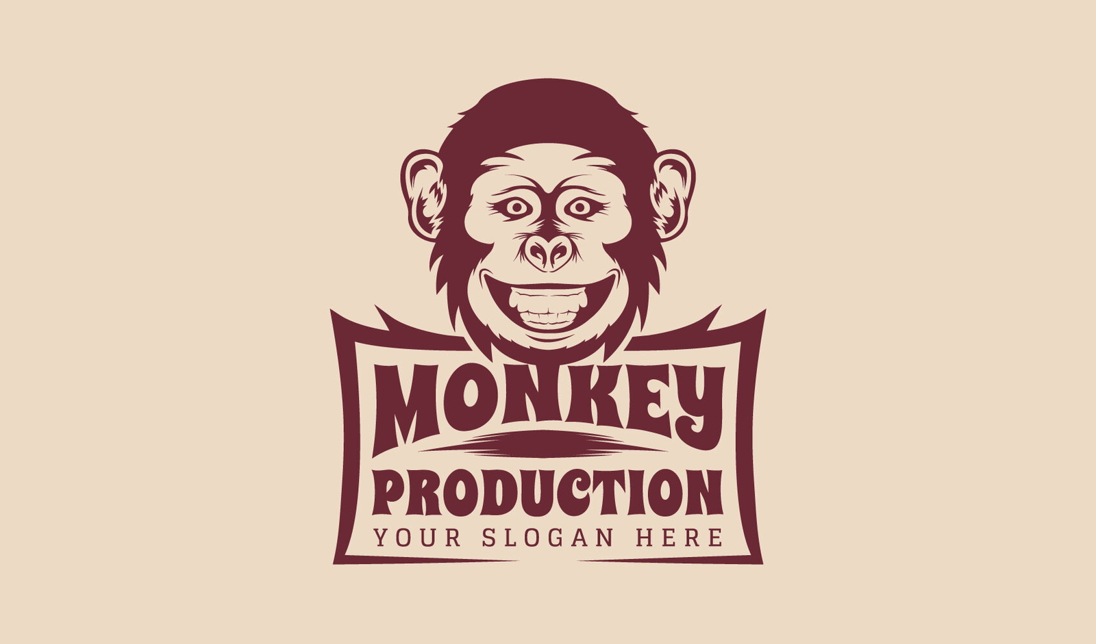 Design de modelo de logotipo de macaco