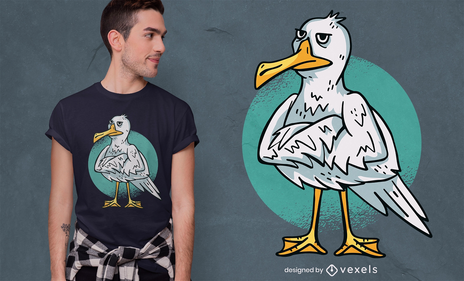 Cartoon seagull bird t-shirt design