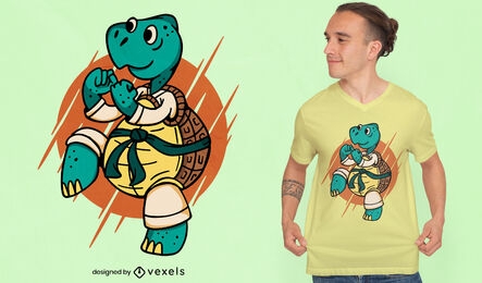 Karate-Schildkröten-Kampfkunst-T-Shirt-Design