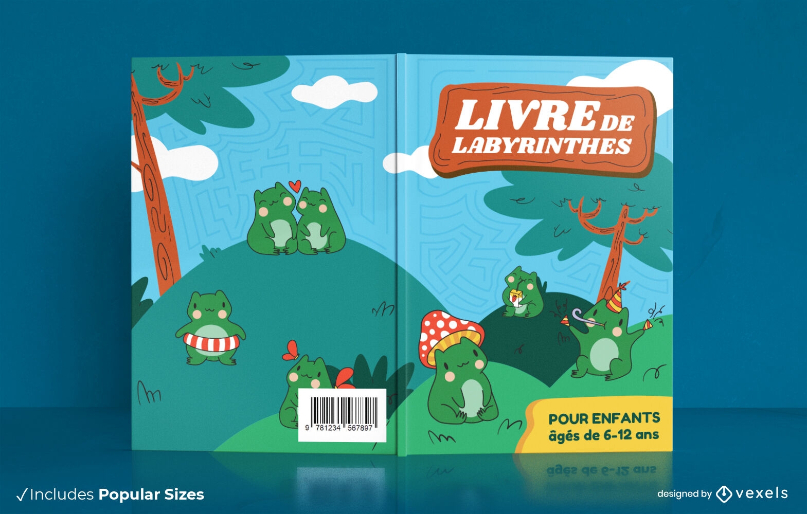 Labyrinthe für Kinder Frösche Buchcover-Design