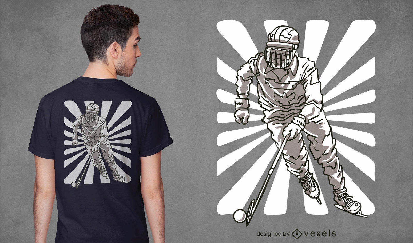 Bandy-Sportspieler-T-Shirt-Design
