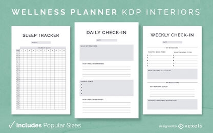 Wellness planner Diary Template KDP Interior Design