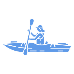 Kayak de gente de mujer de actividad de agua simple Diseño PNG