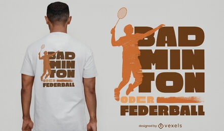 Design de camiseta de silhueta de jogador de esporte de badminton