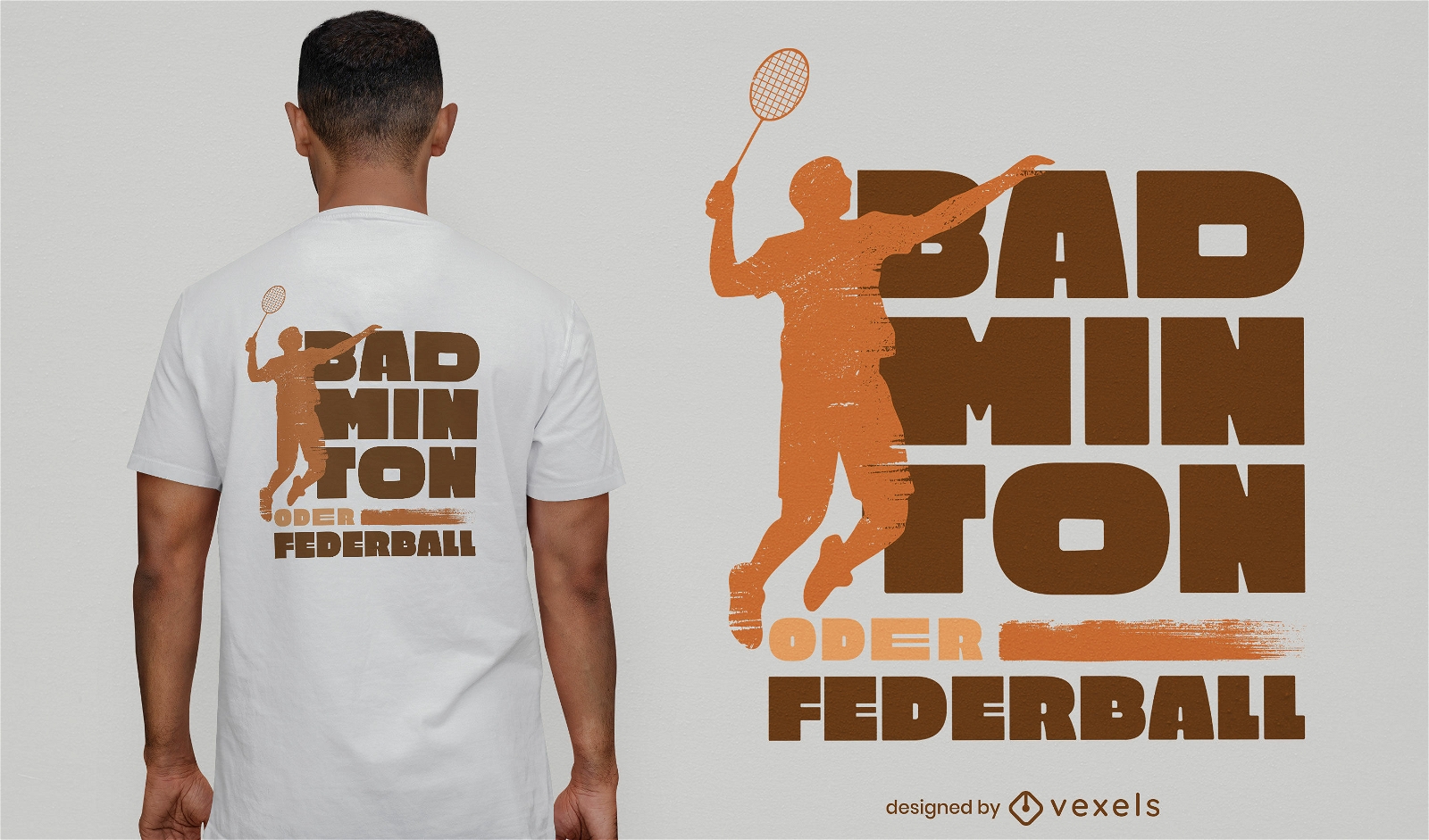 Badminton sport player silhouette t-shirt design