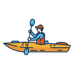 Water activity man kayak PNG Design