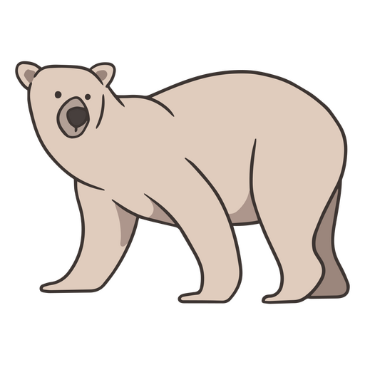 Urso de tra?o de cor polar Desenho PNG