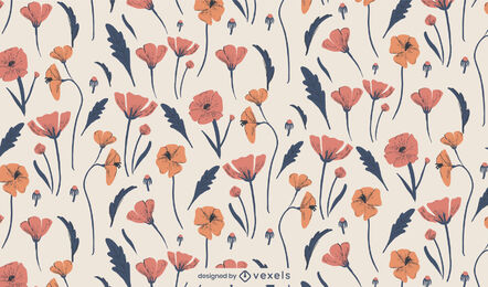 Hand drawn floral pattern design