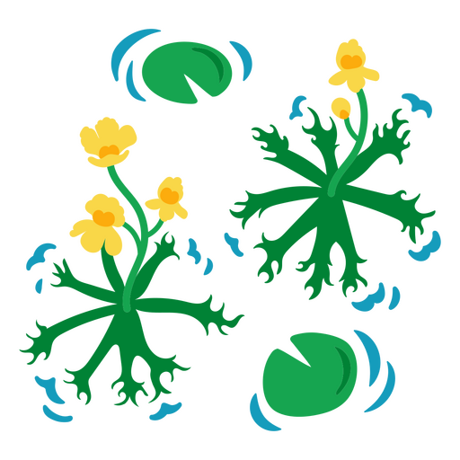 Aquatic plants flat PNG Design