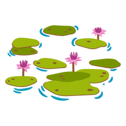 Große Seerosenblätter flach PNG-Design