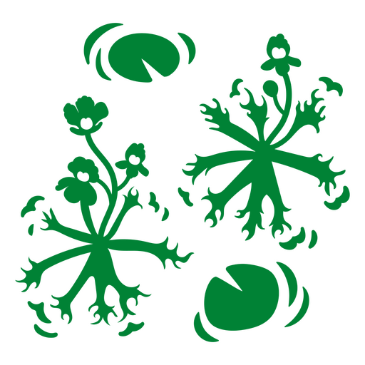 Plantas aquáticas monocromáticas Desenho PNG