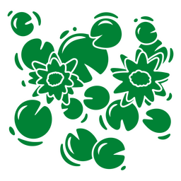 Almofadas de lírio monocromáticas Desenho PNG