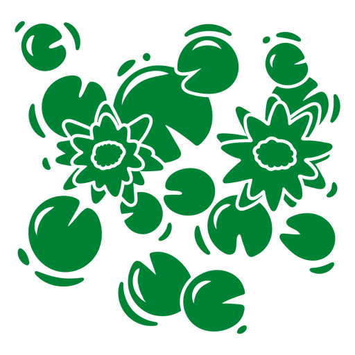 Lily pads monochromatic PNG Design