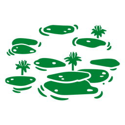 Große Seerosenblätter einfarbig PNG-Design