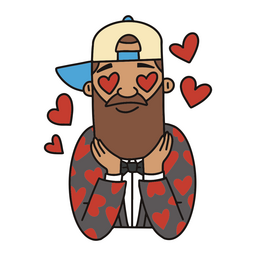 Barttyp liebt Charakter PNG-Design