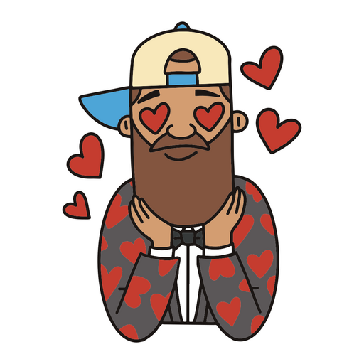 Carácter de amor chico barba Diseño PNG