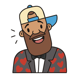 Bart-Typ-Ideencharakter PNG-Design
