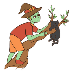 Personagem de feiticeiro gato preto Desenho PNG