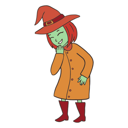 Witch laughter character PNG Design