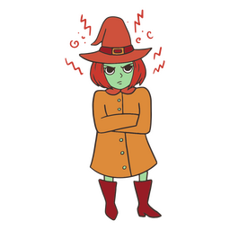 Wütender Hexenzaubercharakter PNG-Design