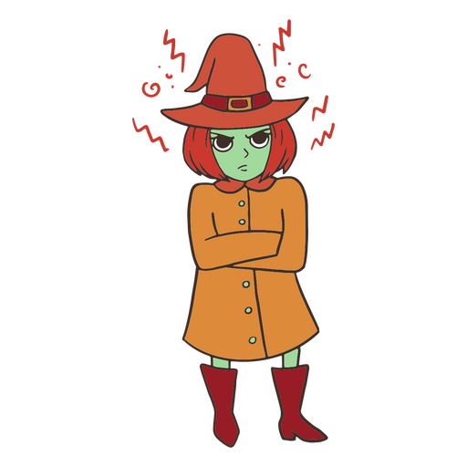 Angry witch magic character
