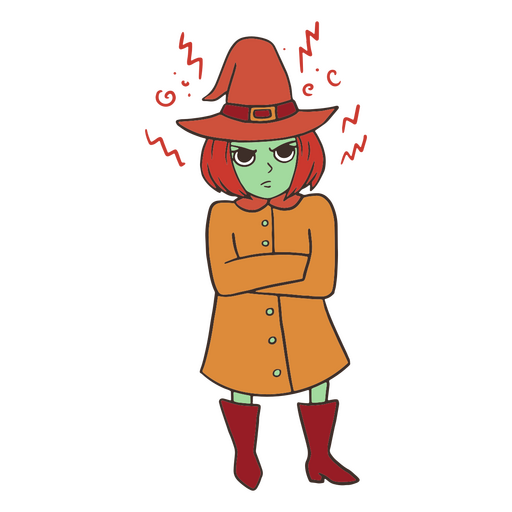 Personaje mágico de bruja enojada Diseño PNG