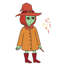 Witch magic wand character PNG Design