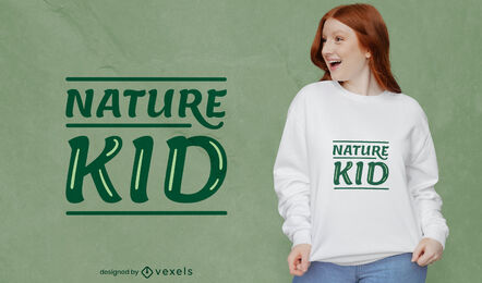 Diseño de camiseta de cita de niño de naturaleza