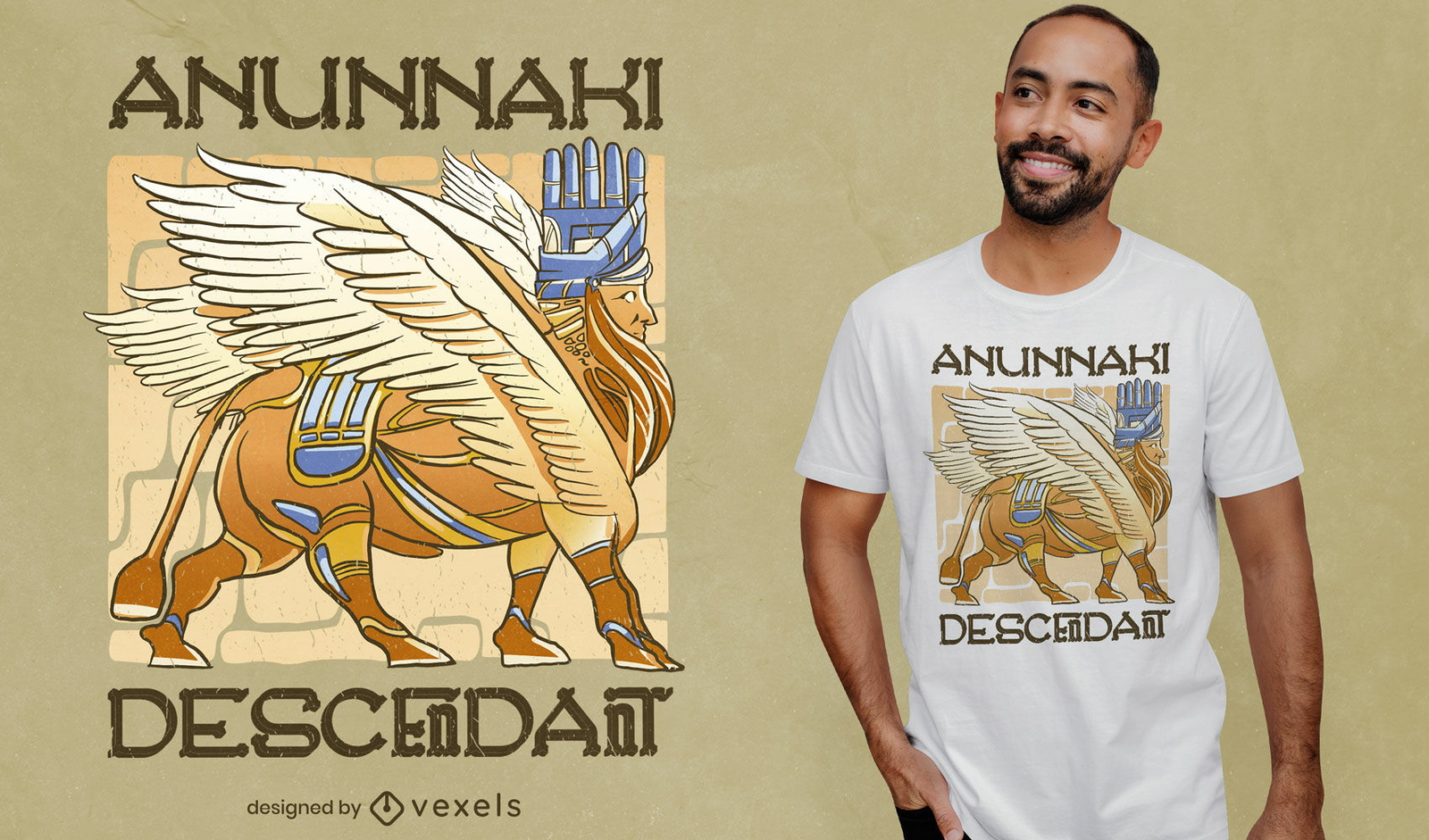 Diseño de camiseta del dios egipcio Anunnaki