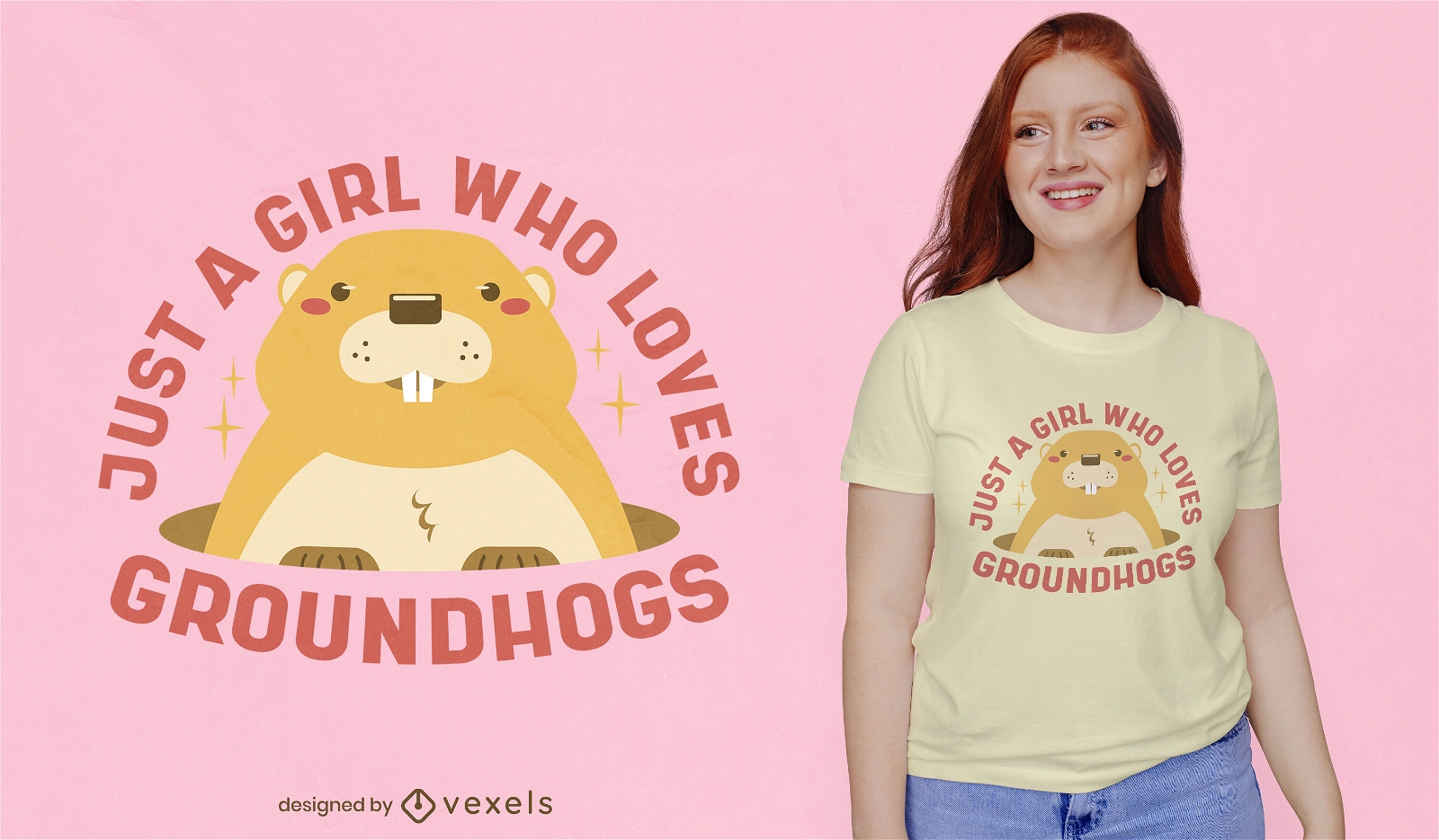Cute groundhog animal t-shirt design