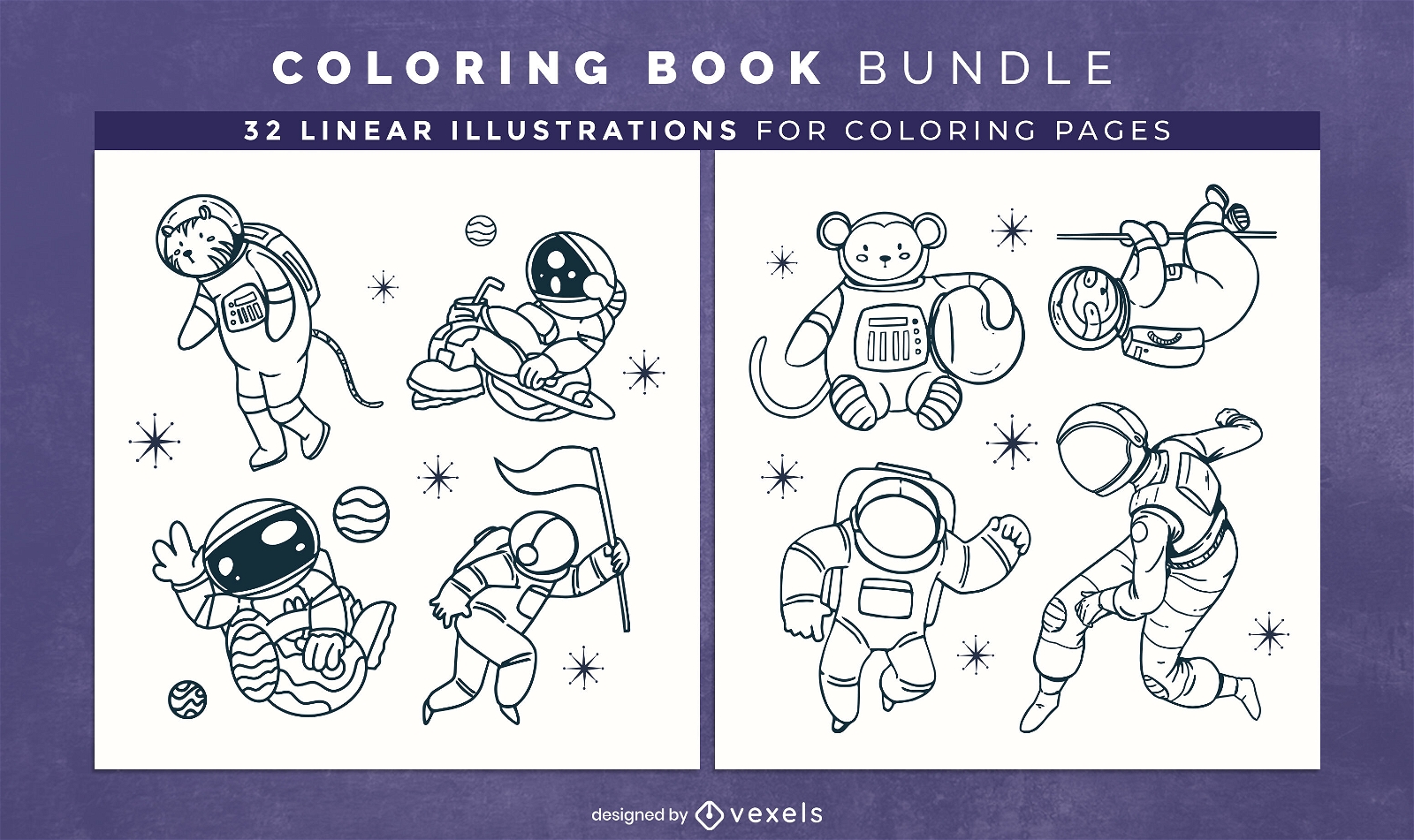 Astronauts Coloring Book KDP Interior Design