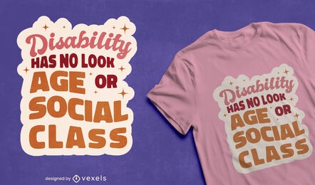 Disability retro lettering t-shirt design