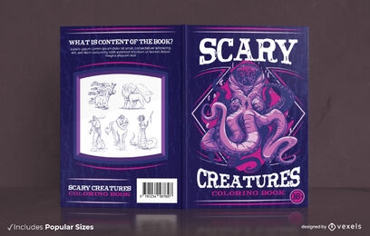 Criaturas assustadoras Design de capa de livro