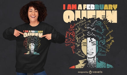 Diseño de camiseta de cita de mujer de mes de historia negra