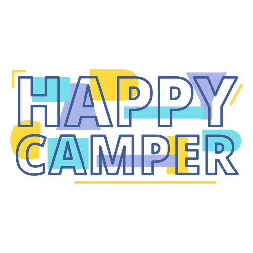 Happy camper color stroke quote PNG Design